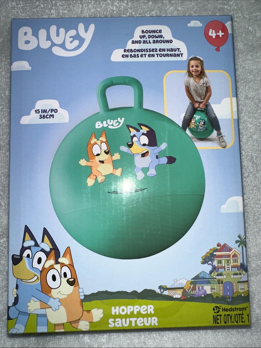 Bluey Green Hopper Ball with Handle for Kids